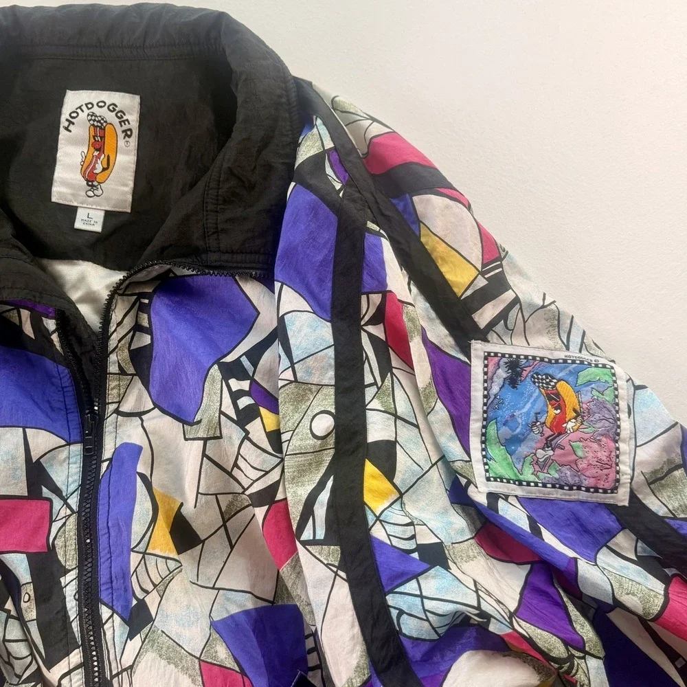 Vintage‎ Color block Windbreaker Hotdogger , Size Large, 80's 90's Retro Y2K,